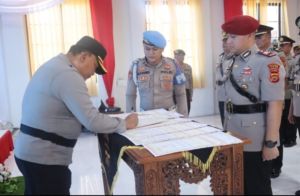  Sejumlah PJU dan Kapolsek Berganti, Polres Tanjab Barat Gelar Sertijab 