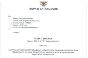  Pemkab Batang Hari Terapkan Kebijakan Penggunaan Perangkat Lunak