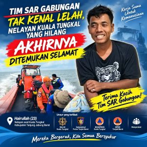 Nelayan Kuala Tungkal yang Hilang Akhirnya Ditemukan Selamat
